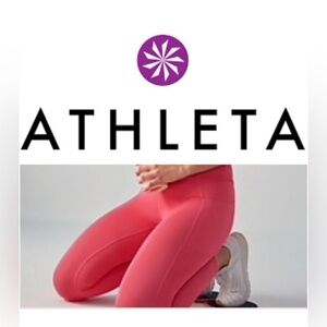 Athleta New Transcend 7/8 Tight Coral Petal Pocket Coral Pink Size XL